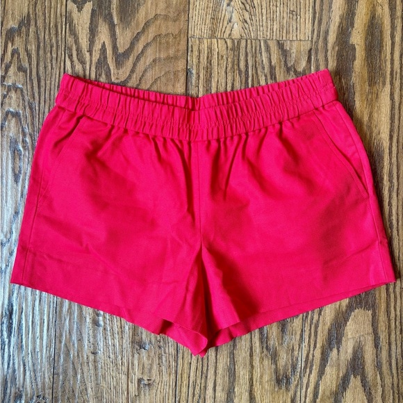 J.Crew Factory 3" Pull-on Red Boardwalk Shorts NEW - Picture 1 of 5